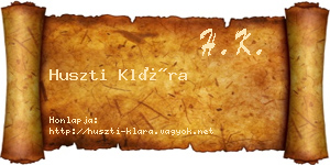 Huszti Klára névjegykártya