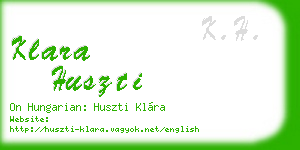 klara huszti business card